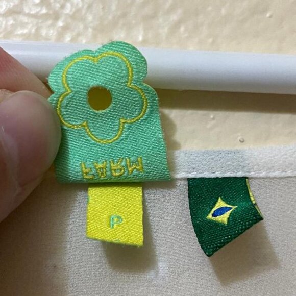 Farm Rio Women's Floral Flowy Semi Sheer Flutter Sleeve Tunic Blouse One Size - Picture 5 of 6